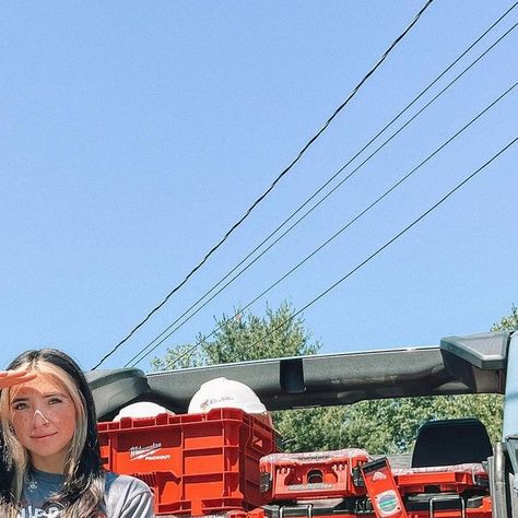 Lexi Abreu on Instagram: "@milwaukeetool x @bronco_world x @trollcoclothing . . . @shopmaxtool" Electrician Aesthetic, Blue Collar Aesthetic, Female Electrician, Country Trucks, 2025 Summer, A Quiet Life, Future Job, Future Jobs, Quiet Life