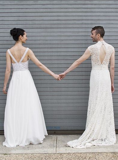 This gender fluid wedding dress photo shoot gives zero fucks about the "gender binary" | Offbeat Bride (from http://offbeatbride.com/gender-fluid-wedding-dress/) Non-binary Wedding, Masculine Wedding Dress, Non Binary Wedding Outfit, Gender Fluid Wedding, Queer Wedding Outfit, Trans Wedding, Non Binary Wedding, Androgynous Wedding, Nonbinary Wedding