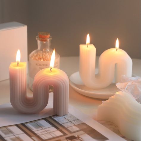 Twisted Candles Aesthetic, Swirl Candles, Bendy Candles, Candles Aesthetic, Twist Candle, Candle Ornament, Aromatic Candles, Romantic Candles, Silicone Candle Molds