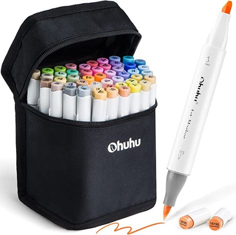 Ohuhu Alcohol Brush Markers, 48 Mid-tone Colors Marker Set for Artists, Honolulu Series, Double Tipped Alcohol Based Art Markers for Adults Coloring Sketching Illustration, Marker Case, Gift for Kids : Amazon.ca: Home Markere Copic, Ohuhu Markers, Adults Coloring, Blender Pen, Art Markers, Quilt In A Day, Machines Fabric, Brush Markers, Marker Set