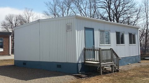 Great used portable classroom building available in Ontario, Canada. Shipping and setup on concrete blocking included. View more buildings at www.AffordableBuildings.ca School Portable Building, Trailer Classroom Setup, Portable Classroom, Senior Szn, Yard House, Portable Buildings, Slp Resources, School Painting, Middle School Classroom