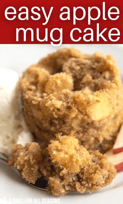 Apple Mug Cake Healthy, Easy Apple Desserts Microwave, Apple Sauce Mug Cake, Keto Apple Mug Cake, Apple Cake In A Mug, Cake In A Cup Microwave Easy, Baking In The Microwave, Microwave Cup Desserts, Apple Mug Dessert