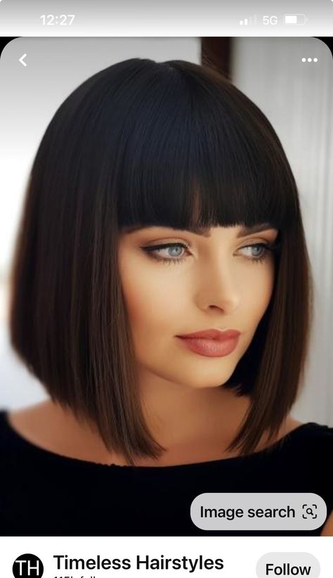 Bob With Fringe Fine Hair, A Line Bob With Bangs, Wispy Bangs Hairstyles, Angular Bob, Olivia Hair, Summer Hair Inspo, Stacked Haircut, Mullet Hairstyles, Bobbed Hairstyles With Fringe