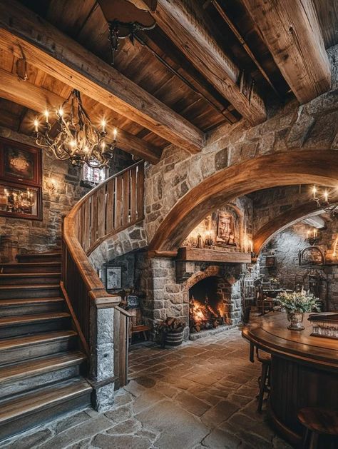 Medieval Fantasy House Interior, Medieval Home Interior, Remodling Homes, Medieval House Interior, Castle Interior Medieval, Dream Staircase, Fantasy House Interior, Fantasy House Concept, Millions Dollars