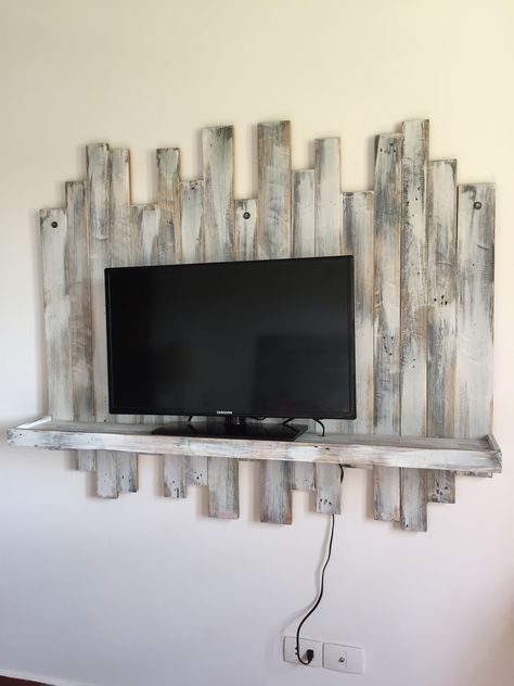 Tv Pallet Wall, Pallet Tv Wall, Tv Wall Console, Modern Tv Wall Unit, Tv Wall Entertainment Center, Tv Wall Ideas Modern, Tv Wall Design Modern Luxury, Luxury Tv Wall, Tv Wall Ideas