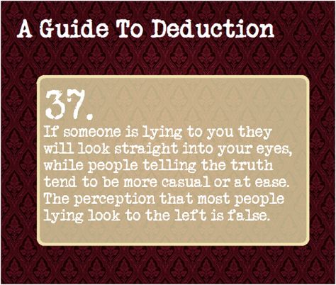 A Guide to Deduction A Guide To Deduction, The Science Of Deduction, Elementary My Dear Watson, How To Read People, The More You Know, Psychology Facts, Writing Help, Body Language, Sherlock Holmes