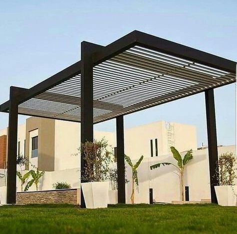 Car Porch Design, Iron Pergola, Modern Gazebo, Pool Shade, Rooftop Terrace Design, Carport Designs, Modern Pergola, Modern Backyard, Outdoor Gardens Design