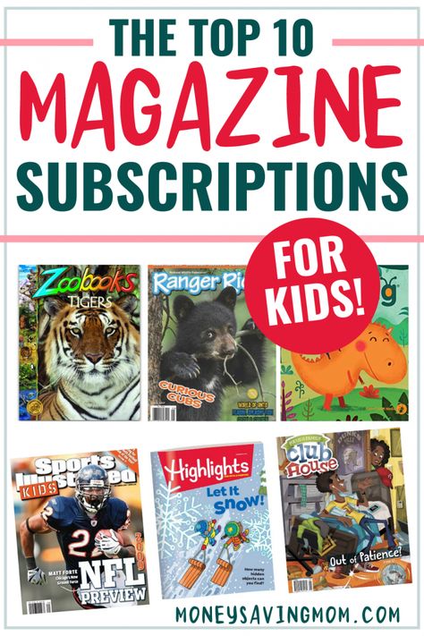 Magazine Subscriptions For Kids, Adventures In Odyssey, Subscriptions For Kids, Tiger Kids, Non Toy Gifts, Money Saving Mom, Book Subscription, Fun Mail, Kids Money