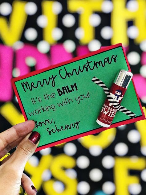 Christmas Lip Balm, Cute Little Gifts, Christmas Neighbor, Coworkers Christmas, Christmas Bulletin, Lip Balm Gift, Christmas Tags Printable, Weird Gifts, Diy Teacher Gifts