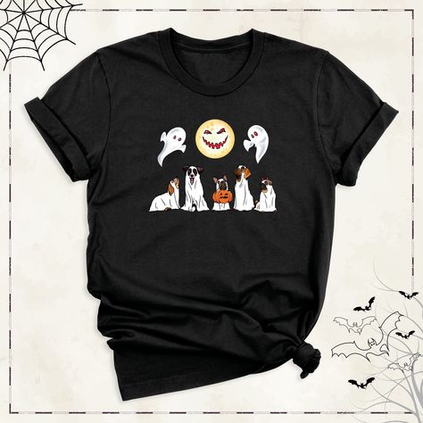 Ghost Dog, Moon Shirt, Halloween Dog, Dogs Tee, Ghost Shirt, Dog Mom Shirt, Dog Lover Shirt, Pumpkin Shirt, Halloween Fashion