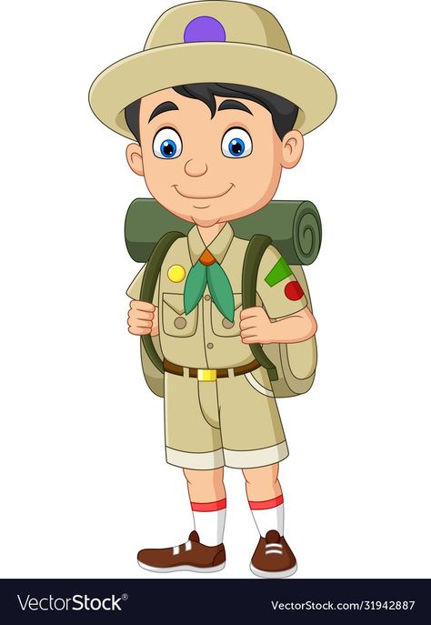 Scout Illustration, Scout Salute, Camping Cartoon, Billy Brown, Forest Cartoon, Teacher Cartoon, Student Cartoon, Forest Ranger, Religious Crafts