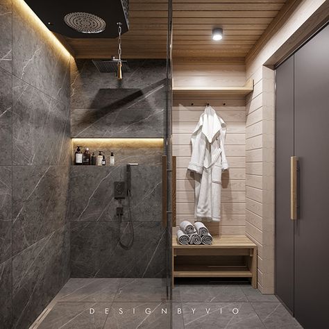 Sauna House Interior, Sauna Design Interior, Sauna Bathroom Design, Sauna Lights, Home Spa Room, Home Sauna, Sauna House, Modern Luxury Bathroom, Spa Room Decor