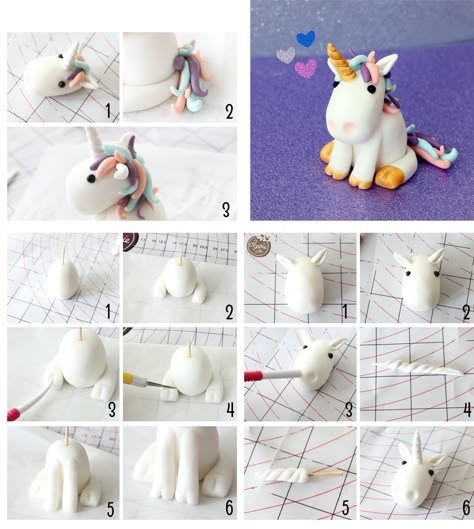 Fondant Unicorn Cake Toppers, Kue Fondant, Unicorn Birthday Cake, Fondant Animals, Unicorn Cake Topper, Fondant Cake Toppers, Magic Cake, Unicorn Cupcakes, Fondant Tutorial