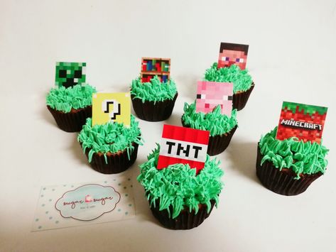 Minecraft cupcakes Cupcakes Minecraft, Minecraft 6, Minecraft Cupcakes, 6 Birthday, Minecraft Cake, Minecraft Birthday, Sugar Sugar, Minecraft, Baking