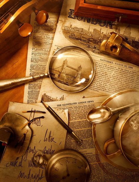 Old Fashioned Detective Aesthetic, Sherlock Holmes Background, Defective Aesthetic, Detective Wallpapers Aesthetic, Medieval Detective, Vintage Detective Aesthetic, Detectives Aesthetic, Mystery Background, Detective Design