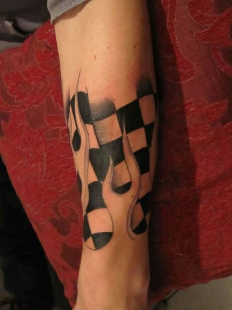 Tat Hot Rod Tattoo Designs, Street Racing Tattoos, Drag Racing Tattoos For Women, Nascar Tattoo, Corvette Tattoo, Chevy Tattoo, Piston Tattoo, Hot Rod Flames, Stile Pin Up