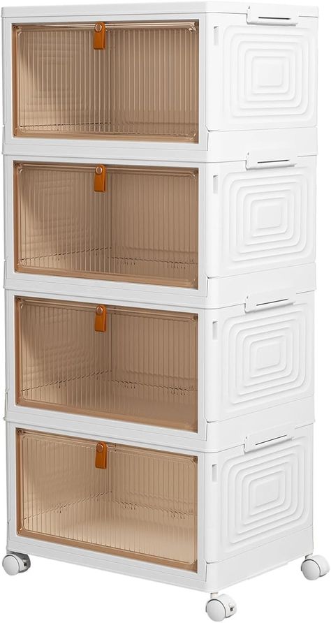 Amazon.com: 4 Tier Plastic Storage Bins with Lid 23QT, Stackable Storage Containers with Wheels, Folding Storage Boxes, Collapsible Storage Bins, Closet Organizers and Storage for Living Room,Office,Dorm : Home & Kitchen Storage Bins Closet, White Bed Sheets, Movable Storage, Black Comforter, Collapsible Storage, Collapsible Storage Bins, Floor Lamp With Shelves, Storage Bins With Lids, Plastic Storage Bins