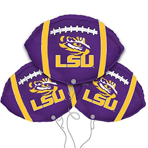 LSU Football Shaped 18 Mylar Balloon 3pk ** Visit the image link more details. Football Balloons, Lsu Football, Basketball Party, Balloon Kit, Mylar Balloons, Special Events, Trucker Hat, Sports Jersey, Balloons