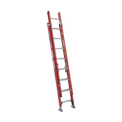 The D6216-2 fiberglass extension ladder has non-conductive rails making this ladder ideal for working near electricity | With a duty rating of 300 pounds, the D6216-2 is durable and long lasting | The exclusive ALFLO rung joint means TWIST-PROOF performance on the job | The TRACTION-TRED D-rungs are slip resistant and the side rails are interlocking | The dual action feet are for use on hard or penetrable surfaces and swivel easily | The base and fly sections separate easily to use the base sect Wooden Extension, Step Stools, Wooden Ladder, Laundry Products, 2024 Vision, Step Stool, Stools, Vision Board, Siding