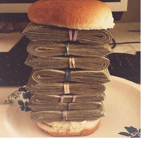 Sandwich made of MONEY Stacks Of Money, Money Stacks, Money Pictures, Money On My Mind, Money Magnet, Money Money Money, Money And Happiness, Funny Reaction Pictures, Money Cash