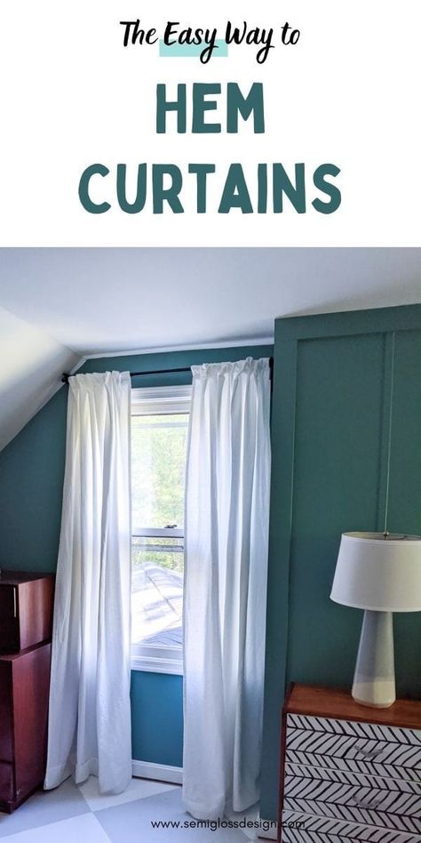 Learn how to hem curtains with ease. Read these easy tips and tricks for shortening curtains that are too long. #sewing #hemcurtains Hemming Curtains, Hem Curtains, How To Hem Curtains, Lenda Curtains, Curtains Without Sewing, Unique Sewing Projects, Buy Curtains, Long Curtains, Vintage Inspired Decor