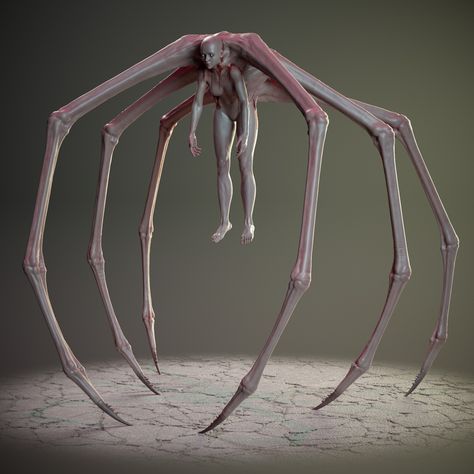 Mutation Art Ideas, Mutant Monster Concept Art, Big Spider Drawing, Centipede Anatomy, Spider Monster Oc, Amalgamation Monster, Fleshy Monster, Horror Monsters Concept Art, Spider Human Hybrid