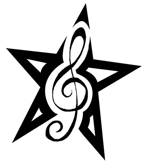 Tattoo Design | Star Tattoo Designs For Feminine Tattoos Design Jewerly Tattoo, Music Notes Tattoo, Music Note Tattoo, Drawing Stars, Wal Art, Not Musik, Star Tattoo Designs, Music Tattoo Designs, Note Tattoo