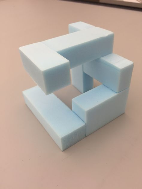 Architecture Cube Model, Foam Architecture Model, Cube Composition Architecture, Cubes Architecture Concept, Model Making Architecture, Cube Architecture, Cube Ideas, Block Core, Cube Building