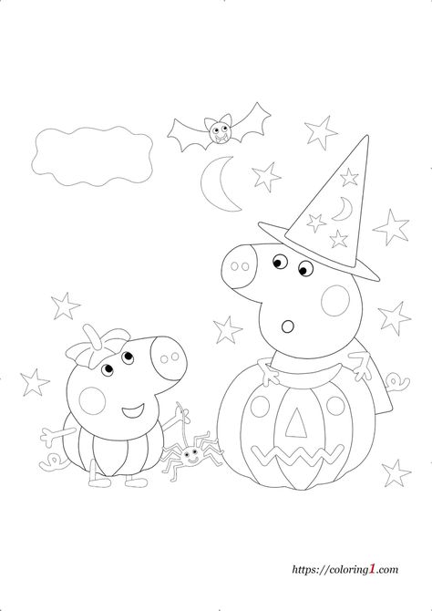 Peppa Halloween, Peppa Pig Halloween, Peppa Pig Easter, Peppa Pig Happy Birthday, Pig Coloring Pages, Preschool Steam, Peppa Pig Christmas, Peppa Pig Colouring, Pig Halloween