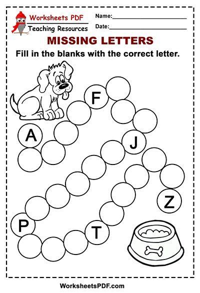 Uppercase Missing Alphabet Worksheet A To Z 4D9 Dog Alphabet, Letter Worksheets Kindergarten, Alphabet Letter Worksheets, Letter Worksheets For Preschool, Missing Letters, Alphabet Worksheets Kindergarten, Kindergarten Letters, Worksheets Kindergarten, Kids Worksheets