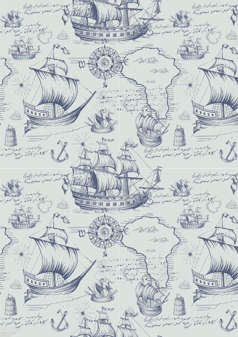 Nautical Aesthetic, Map Pattern, Pirate Art, Nautical Pattern, Nautical Map, Textile Prints Design, Decoupage Vintage, Printable Scrapbook Paper, Treasure Maps