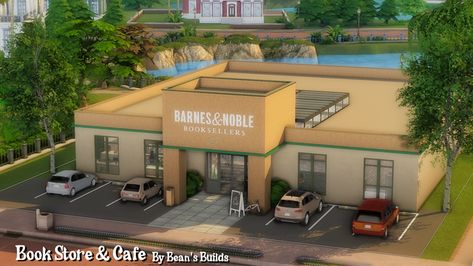 Sims 4 Restaurant, Sims 2 House, The Sims 4 Lots, Sims 4 Challenges, Bookstore Cafe, Sims 4 House Plans, Sims 4 House Building, Sims 4 House Design, Casas The Sims 4