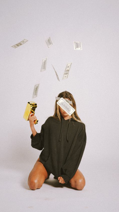 Lottery Photoshoot, Sweatshirt Studio Photoshoot, Studio Photoshoot Props, Photoshoot Props Indoor, Background Ideas For Photoshoot, Bank Photoshoot, Prop Ideas For Photoshoot, Clothing Shoot Ideas, Sweatshirt Photoshoot Ideas