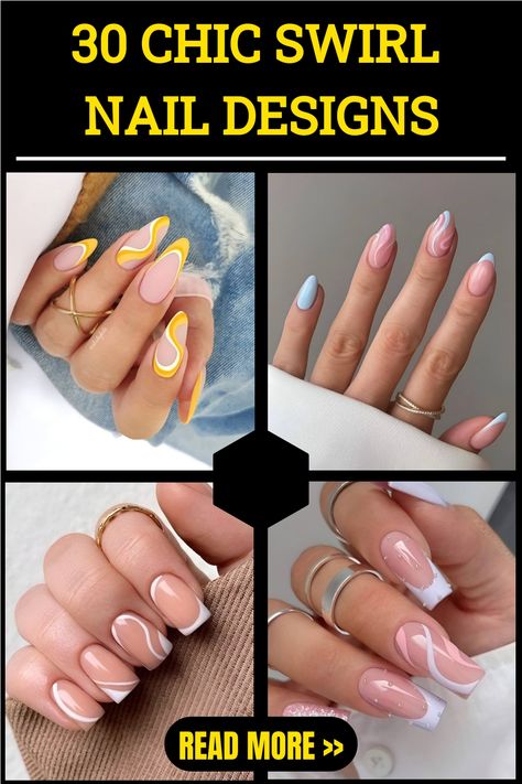 Are you looking for a manicure look that is both fun and chic? If so, you’ve come to the right spot. Swirl… Easy Swirl Nails, Nail Design Swirl Lines, Nail Swirls Designs, Swirl Pattern Nails, Line Nail Designs Simple, Simple Swirl Nails, Spring Swirl Nails, Simple Line Nail Designs, White Swirl Nail Designs