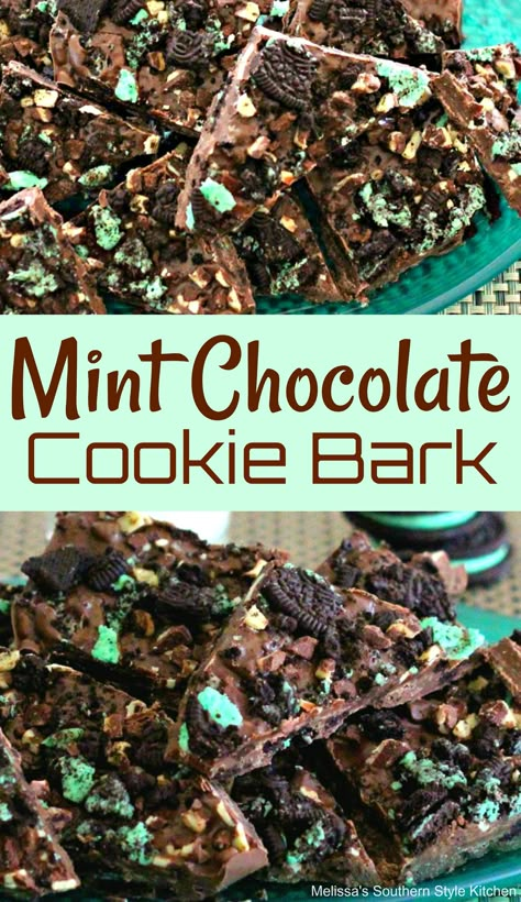 Cookie Bark Recipes, Candy Bark Recipes, Cookie Bark, Bark Recipes, Mint Desserts, Mint Recipes, Candy Recipes Homemade, Christmas Candy Recipes, Bark Recipe