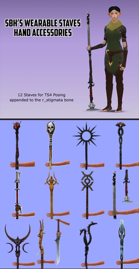 Sims 4 Cc Magic Staff, Sims 4 Wand Cc, Wooden Staff, Dragon Age 2, Hand Accessories, Sims 4 Cas, Ts4 Cc, Sims Mods, Sims 4 Cc