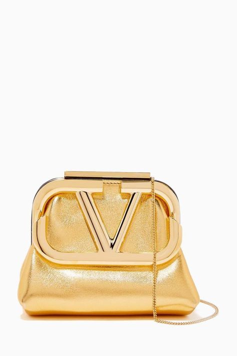 For more info visit our website luchibags.com Fancy Purses, Valentino Bag, Gold Bag, Gold Handbags, Fancy Bags, Cherry Bomb, Final Touch, Valentino Bags, Best Bags