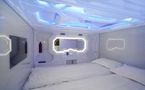 'The Mandalorian' and 'Star Wars' fans are flocking to Galaxy Pod Hostel in Reykjavik, Iceland. Dormitory Room, Sleeping Pods, Capsule Hotel, Spaceship Interior, Big Screen Tv, Hotel Concept, Mood Light, Sound Proofing, Lounge Areas