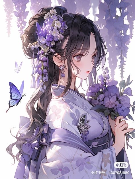 Anime Kimono Design, Hanfu Art, Japanese Princess, Anime Kimono, Kimono Design, Anime Outfits, Character Outfits, Design Sketch, Cute Anime Character