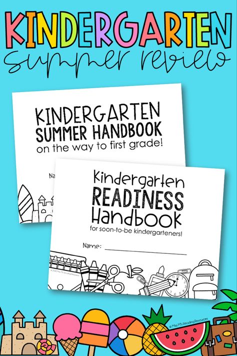 Ensure kindergarten and first grade readiness with these Summer Review Packets for kindergarten readiness and kindergarten review. These handbooks provide students with essential kindergarten readiness and review skills while informing parents about the skills along with helpful tips and tricks. #missmsreadingresources #summer #kindergarten #handbook #kindergartenskills Kindergarten Summer Review, Kindergarten Readiness Activities, Kindergarten Review, Summer Review Packet, Kindergarten Readiness Checklist, Summer Review, Kindergarten Assessment, Summer Kindergarten, Kindergarten Skills