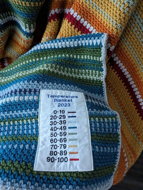 Crochet Temperature Projects, Crochet Temperature Blanket Ideas, Tempature Blanket Crochet Pattern, Temp Blanket, Crochet Temperature Blanket, Temperature Blanket Crochet, Temperature Blanket, Blanket Ideas, Needlework Crafts