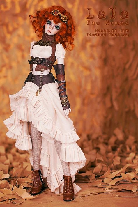 Lala the Nomad by Withdoll Steampunk Dolls, Steampunk Couture, Steampunk Tendencies, Soft Sculpture Dolls, Fairy Art Dolls, Steampunk Costume, Steampunk Design, Art Dolls Handmade, Steampunk Fashion