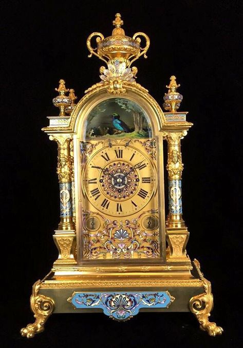 MASSIVE 1880 ANTIQUE Ormolu Bronze Enameled Case Automaton Musical Bracket Clock $747,642.21 - PicClick CA Modern Wall Clock Design, Grandmother Clock, Antique Mantel Clocks, Antique Wall Clocks, Colorful Wall Clocks, Clock Necklace, Grandfather Clocks, Unusual Clocks, Minimalist Wall Clocks