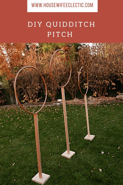 DIY Quidditch Pitch - Housewife Eclectic Quidditch Decorations, Diy Quidditch Goals, Quidditch Decor, Quidditch Diy, Harry Potter Quidditch Game, Diy Quidditch, Harry Potter Trunk, Quidditch Game, Eclectic Diy