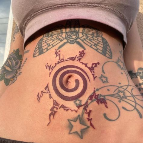 Shannon Carey on Instagram: “Eight Trigram Seal for my tough cookie 💪🏻 @beacontattoo @blackclaw @industryinks #eighttrigramsseal #ninetailedfox #naruto #belly…” Naruto Belly Seal Tattoo, 8 Trigrams Seal Tattoo, Eight Trigrams Seal Tattoo, Nine Tails Seal Tattoo, Naruto Seal Mark Tattoo, Naruto Tattoo Seal, Naruto Seal, Leg Sleeve Tattoos, Leg Tattoo Ideas