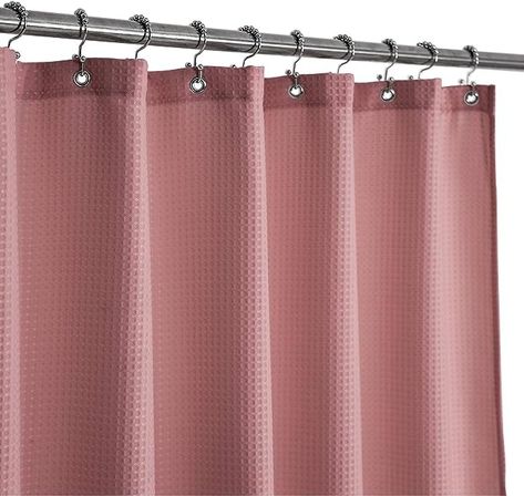 Amazon.com: Barossa Design Waffle Weave Shower Curtain Hotel Luxury Spa, 230 GSM Heavy Duty Fabric, Water Repellent, Pale Mauve, 71"x72" : Home & Kitchen Pink Shower Curtain, Waffle Weave Shower Curtain, Bathroom Decor Themes, Pink Shower Curtains, Spa Style, Hotel Luxury, White Shower, Elegant Drapes, Bathroom Update