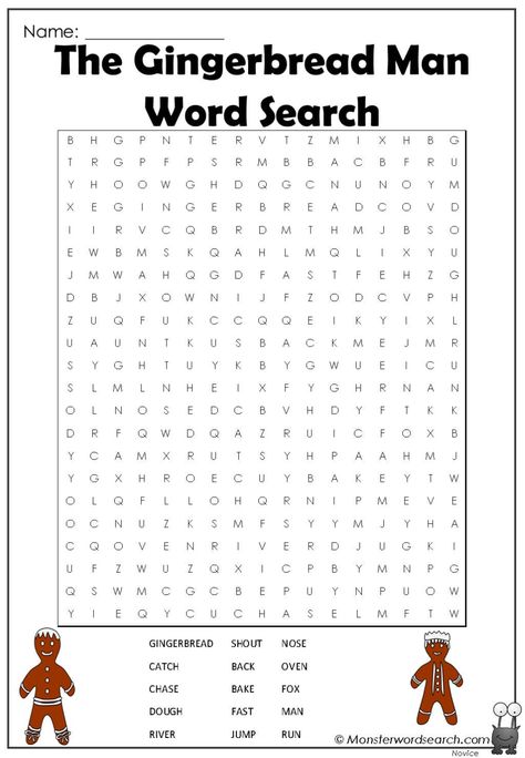 nice The Gingerbread Man Word Search Gingerbread Man Worksheets, Kids Word Search, Gingerbread Man Activities, Free Printable Word Searches, Trick Words, Bread Man, The Gingerbread Man, Argumentative Writing, Holiday Activities For Kids