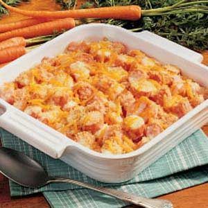 Zesty Carrot Bake Carrot Bake, Carrot Casserole, Mexican Spaghetti, Butternut Squash Mac And Cheese, Carrots Recipe, Sweet Carrot, Shredded Cheddar Cheese, Squash Casserole, Cooked Carrots