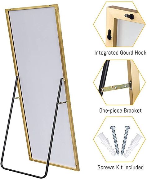 Diy Standing Mirror, Wood Clothing Rack, Bedroom Locker, Diy Mirror Decor, Leaning Against Wall, Mirror Bedroom Decor, Mirror Standing, Mirror Decor Ideas, Mirror Floor