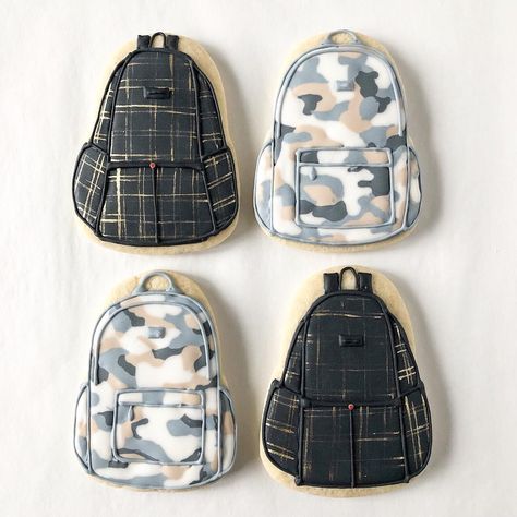 Hiking Cookies, Backpack Cookies, Suitcase Cookies, Travel Cookies Ideas, Adventure Cookies Decorated, Ginger Cookies, Cookie Inspiration, School Themes, Fun Cookies